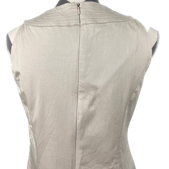 LAST CHANCE! Willi Smith Sleeveless Khaki Dress - Size 8 - Picture 5 of 8